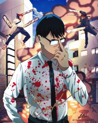 Michiko Tendo and Kurose (11x17) | Signed by Chainsaw Man | Streamily
